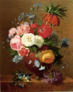 Floral, beautiful classical still life of flowers.089, unknow artist